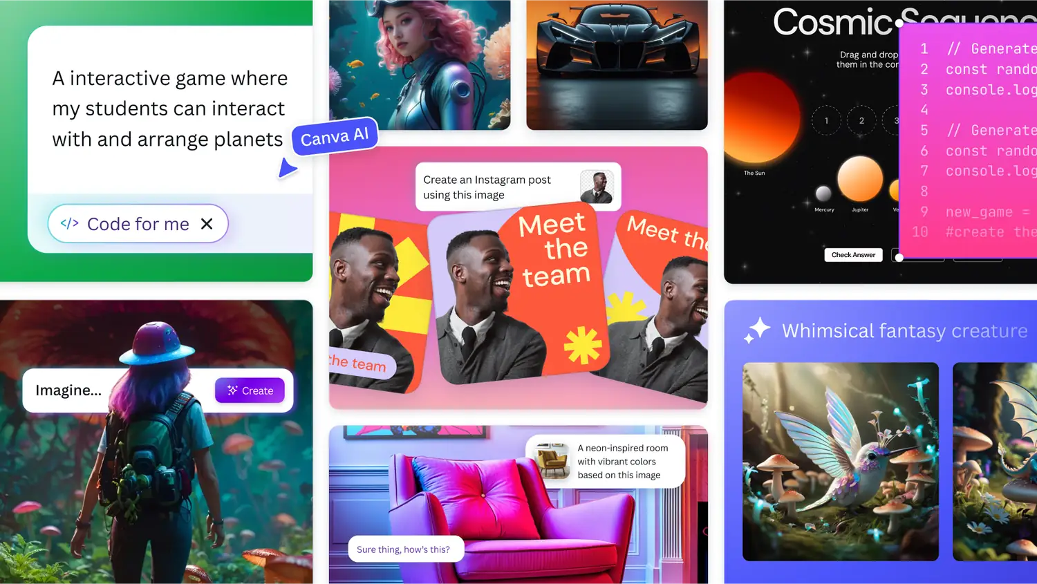 Canva AI workflow interface